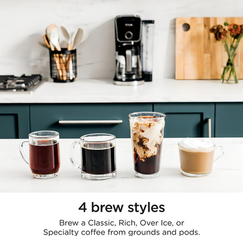 Cafetera Ninja Dualbrew Pro De 12 Tazas 4 Estilos Cfp300 Negro