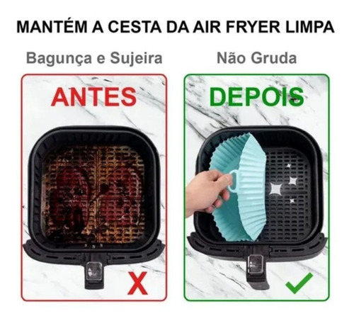 Imagem 2 de 6 de Kit 3 Forma De Silicone Para Air Fryer Reutilizável