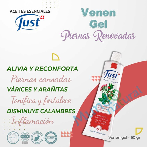 Imagen 2 de 6 de Nuevo Venen Gel De Swiss Just Envío Gratis