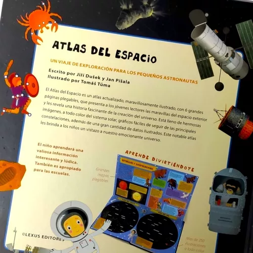 Libro Atlas Del Espacio Para Niños Con Pág Desplegables + 6