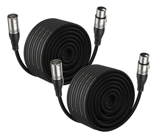 Ebxya Cables De Micrfono Xlr De 100 Pies, Paquete De 2 Unida