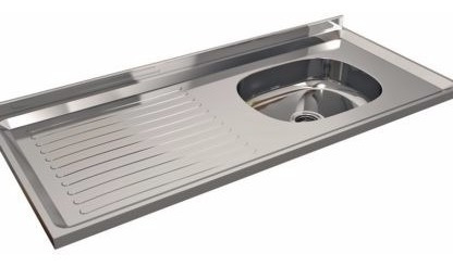 Imagen 2 de 3 de Mesada De Acero Inoxidable Reversible 140cm