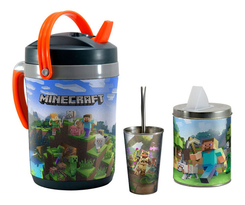 Set Kit Terere Termolar Bidon Termico, Minecraft