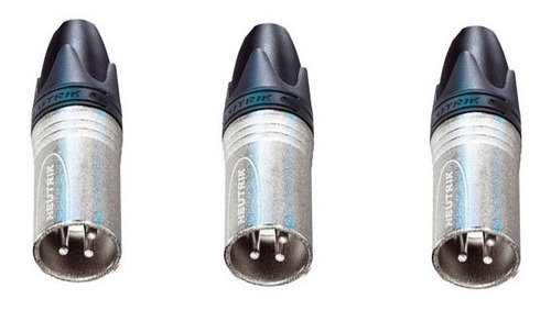 Kit 3 Conector Plug Neutrik Xlr Macho Linha Nc3mxx Original