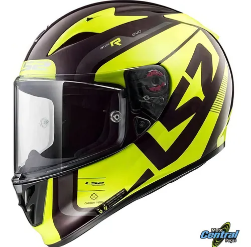 Capacete Ls2 Ff323 Arrow C Evo Sting Vinho Amarelo Fluo Carb Capacete Ls2 Ff323 Arrow C Evo Sting Vinho Amarelo Fluo Carb