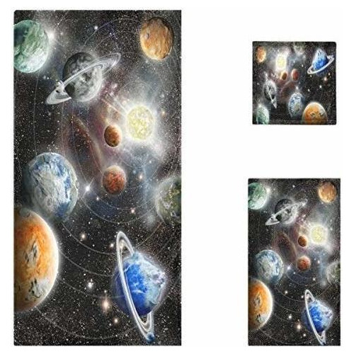 Naanle Space Planet Star System Print Juego Decorativo De