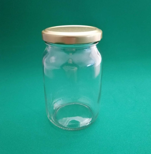 24 Piezas Frasco De Vidrio 8 Oz 235ml (it-419) Color Tapa Dorada