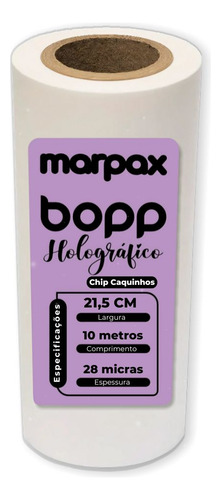 Bopp Holográfico Chip Caquinhos 21,5cm X 10m Marpax 1uni