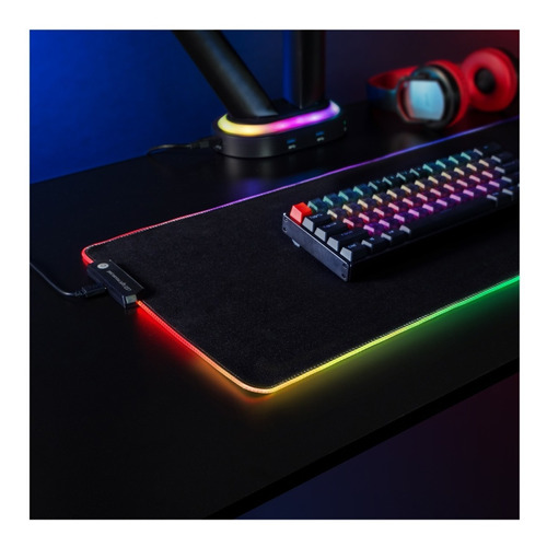 Mousepad Gamer Led Rgb Usb 80x30cm Negro 