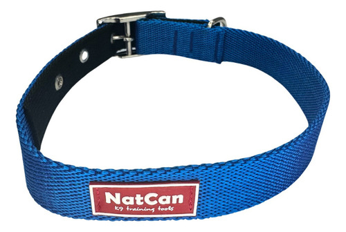 Collar Para Perros Natcan Tipo Hamilton Hebilla Reforzada Color Azul Francia Tamaño del collar M