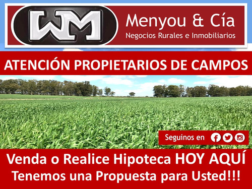 Venta Compra Campo 200has 2500has Agrícola Ganadero Forestal