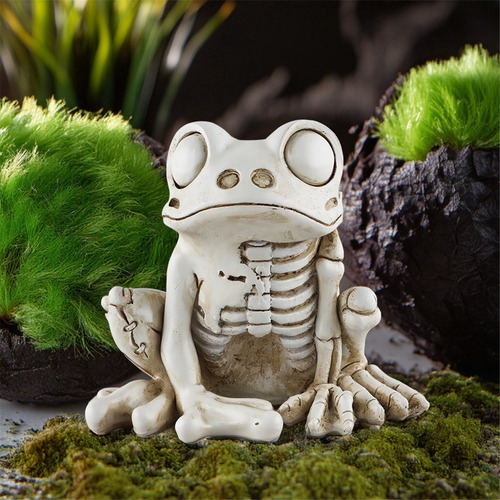 Frog Skeleton Model Halloween Animal Skeleton Statue Frog Or
