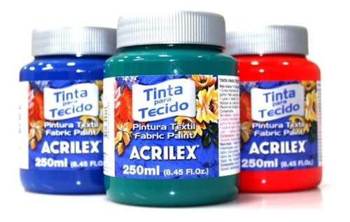 Pintura Acrilex Tela 250ml Rojo Transparente - Mosca