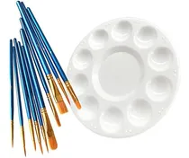 Comprar Juego De Paleta De Pinceles, 10 Pinceles De Pelo De Nailon Y