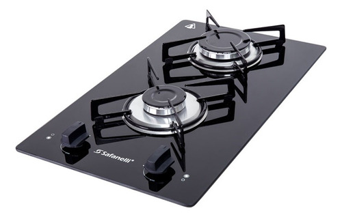 Fogão Cooktop Askoi Chama Rápida 2 Bocas Vidro Preto