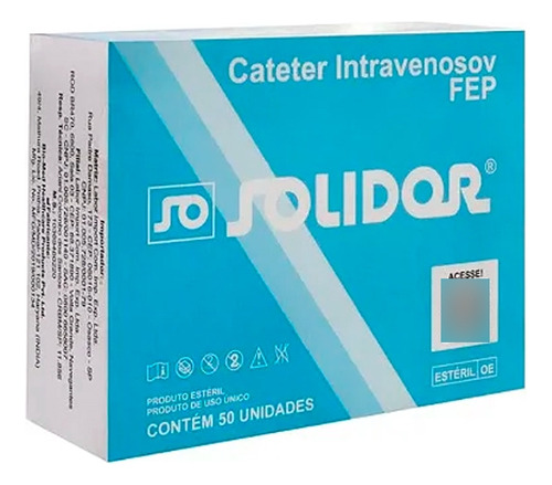 Cateter Intravenoso Fep 18g Solidor Piercing  - C/50 Un