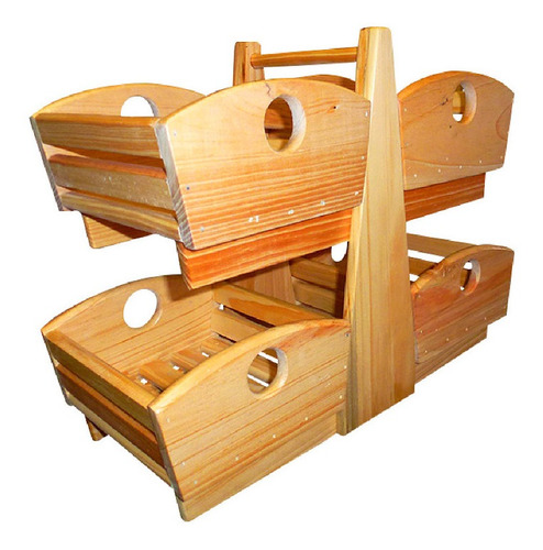 Organizador Multiuso De Madera / Set De 4 Cestas