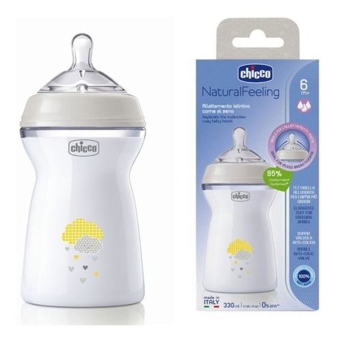 Mamadera Naturalfeeling 330 Ml 6+ Chicco Silicona Anticolico