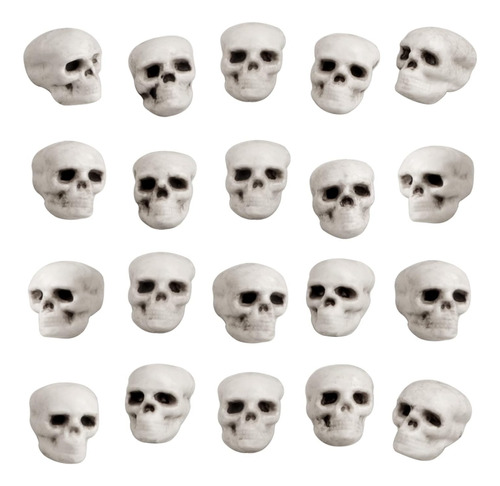 20 Piezas De Calaveras De Halloween De Aspecto Realista, Cab