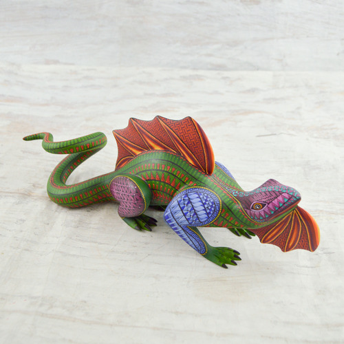Iguana Alebrijes De Madera De Oaxaca A2911 | Magia Mexica