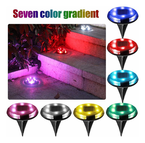 4 Luces Solares De Jardín Rgb, 10 Led+resistente Al Agua