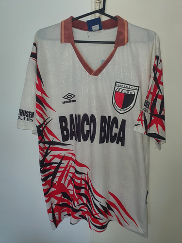 Camiseta Colon Santa Fe Umbro Blanca 1995 #4 Hugo Ibarra 