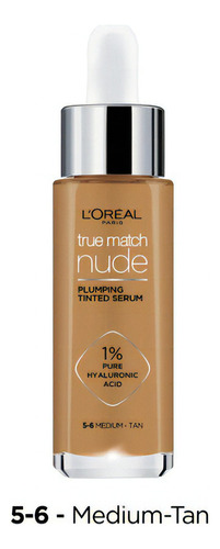 Base de maquillaje en sérum L'Oréal Paris True Match Hyaluronic Tinted Serum Nude Plumping Tinted Serum tono medio-bronceado - 30mL