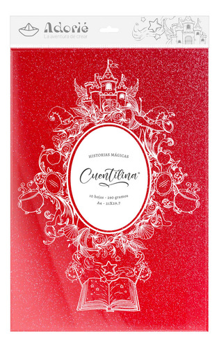 Cuentilina By Adorié X 10 Hojas Color Rojo Corazón