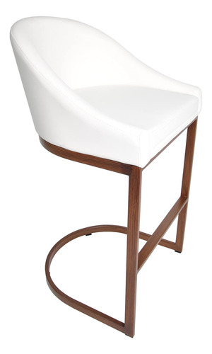 Taburete Bar Marco Hierro 26.0 In Piel Sintetica Color Beige