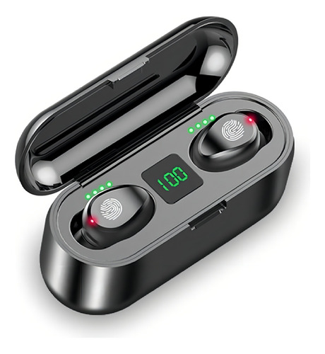 Keluona Auriculares In-ear Inalámbrico F9 Negro Con Luz Led