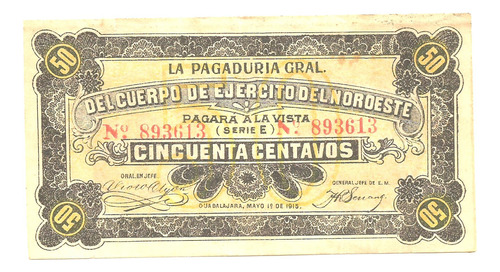 Billete Muy Antiguo De Revolucion Impecable (dos)