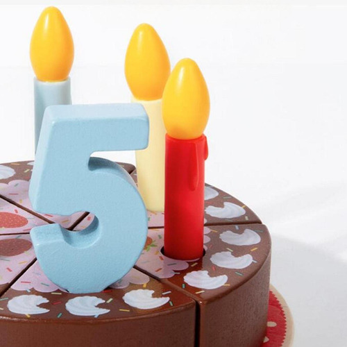 Toy De Pastel De Cumpleaños De Madera Juguetes De Té De