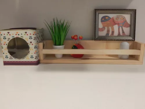 Especiero de pared estante de madera idea de organización de