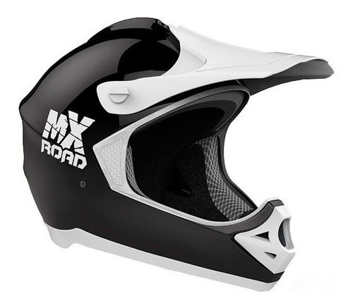 Casco para moto cross Halcon MX Road  negro y blanco talle M 