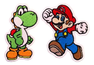 Paquete Parches Bordados Mario Bros Y Yoshi Nintendo Game Ad