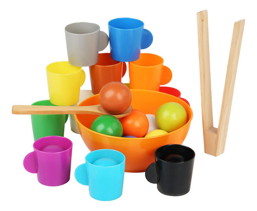 Bolas De Arcoíris En Tazas, Juguete Montessori, Juego A