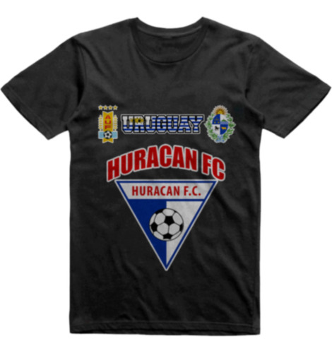 Remera Algodon Negra Uruguay Huracan Fc Mod05