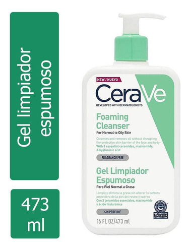 Cerave Gel Limpiador Espumoso Con 473 Ml