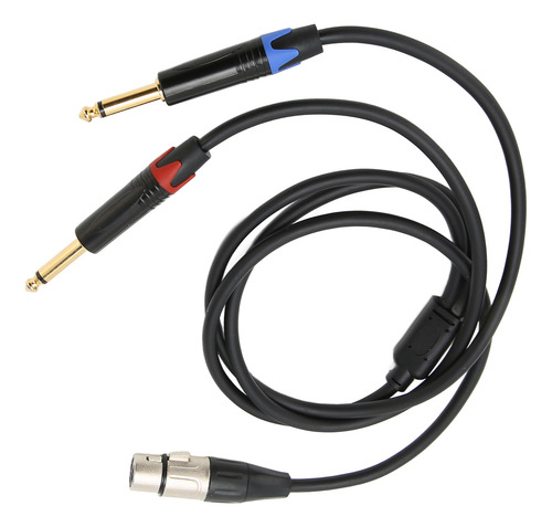 Cable Hembra Doble De 6,35 Mm A Xlr Para Micrófono, Chapado