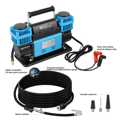 Compresor De Aire Dual 12v 10.6 Cfm Con Medidor