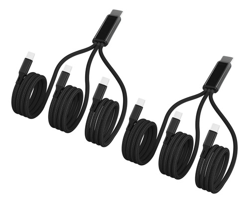 Multi Usb C Cable 4ft 2pack,3 In 1 Multiple Type C Charging,