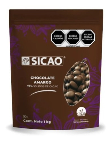 Chocolate 1 K Sicao Callebaut Reposteria Amargo 70% Cacao