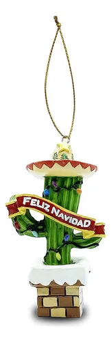 Christmas Cactus With A Sombrero De Charro Feliz Navida...