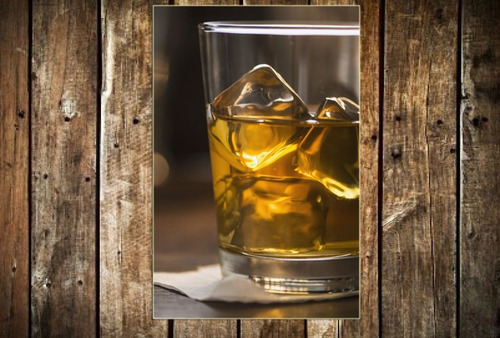 Cuadro 30x45cm Trago Whisky On The Rocks Vaso Decoracion Bar