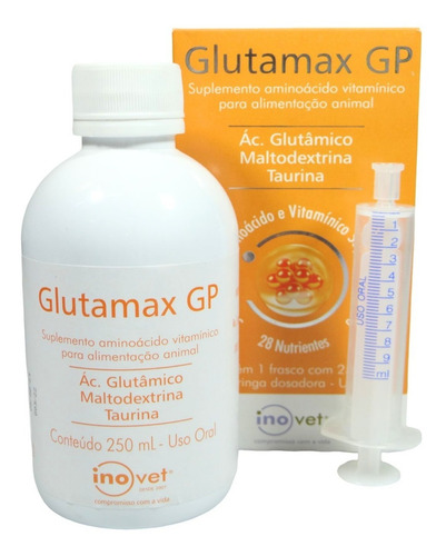 Glutamax Gp Suplemento Para Animais 250ml Inovet Kit C/ 3 Un