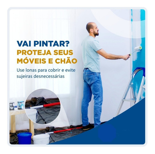 Lona Transparente Proteção De Pintura Cobrir Piso Móveis 3x2