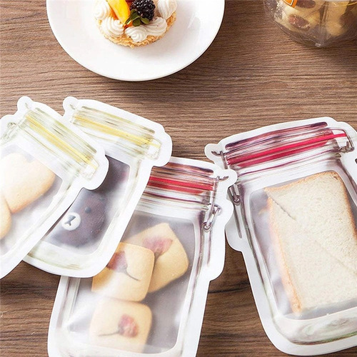 Set De 4 Bolsas Para Almacenar Alimentos Con Cierre Zipper