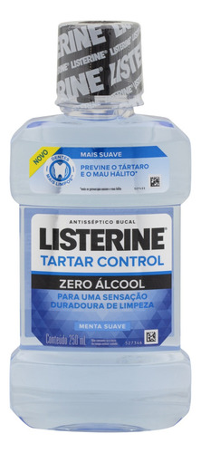 Enxaguante Bucal Antisséptico Zero Álcool Menta Suave Listerine Tartar Control Frasco 250ml
