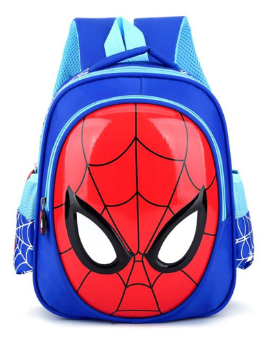 Mochila Niño - Hombre Araña, Spider Man 3d Exclusivo Celeste