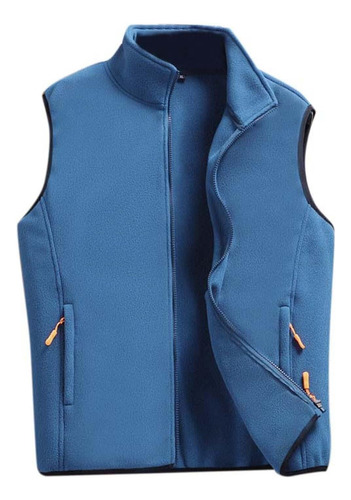 Chaleco Casual De Felpa Sólido Para Hombre, Con Cuello Alto